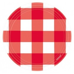 Red Gingham Dessert Plates - Picnic Party