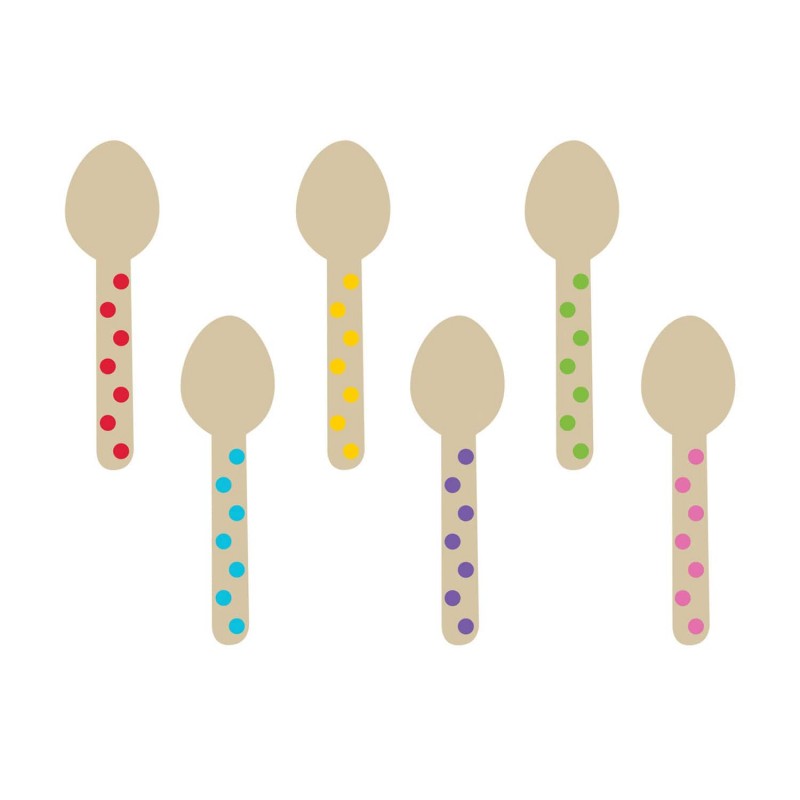 6 Cucchiaini In Legno 13,5 Cm, Mini Cucchiai Per Condimenti, Caffè, Marmellata, Zucchero, Gelato, Artigianali, Ecologici