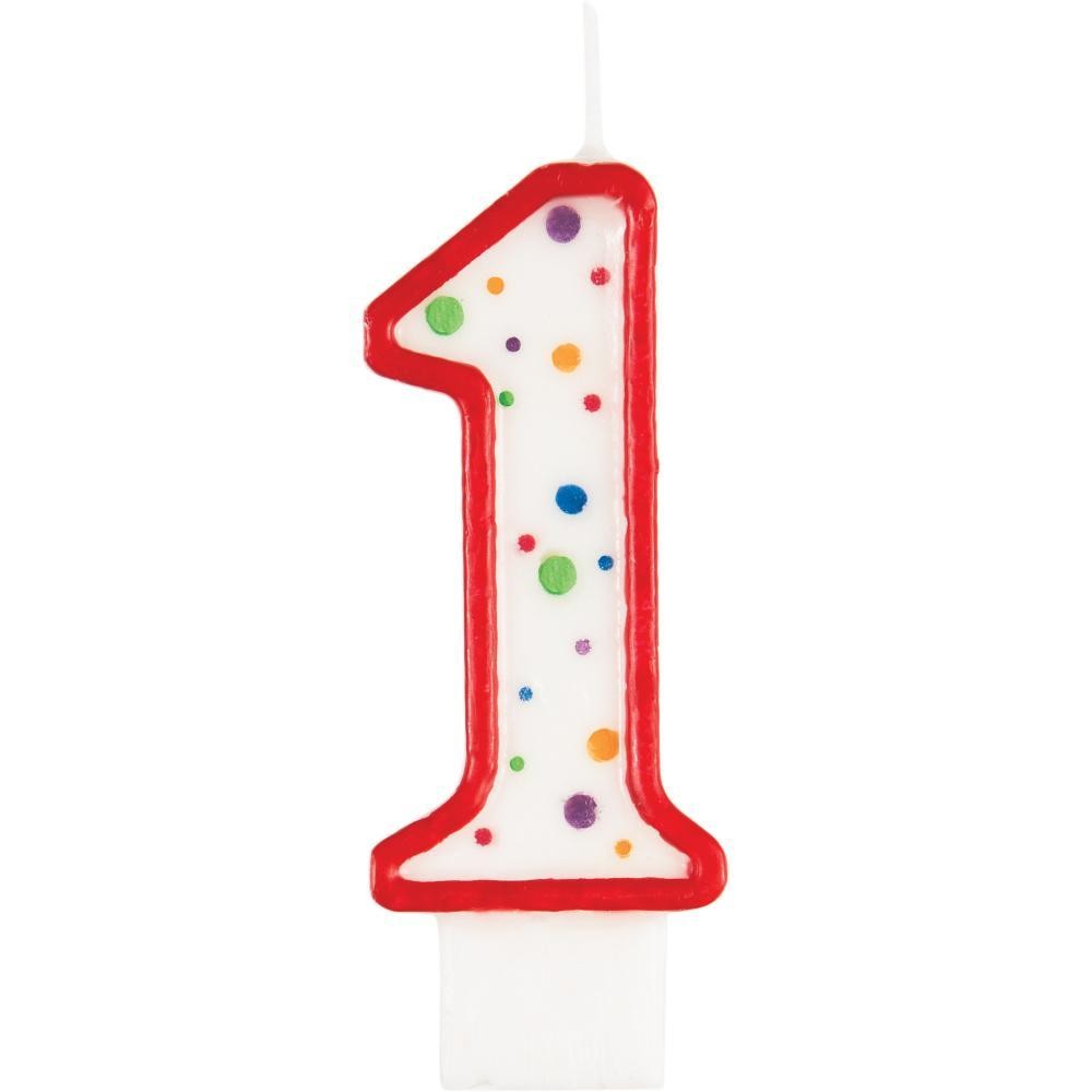0-9 1 pezzo colori assortiti libero selezionabile 5 Numero candela/candela di compleanno DOTS DESIGN 