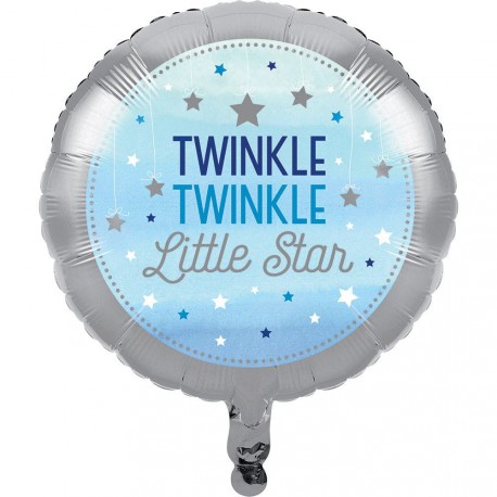 Palloncino foil Stelline Azzurro - Twinkle Twinkle Little Star