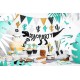 White and black dots Napkins - Dino Party "Grrrrr"