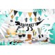 Black and white dots Napkins - Dino Party "Grrrrr"