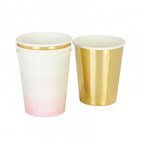 Pastel Pink and Foil Gold Cups