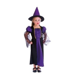 Little Witch Halloween Costume Purple and Black 3-4 years