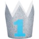 First Birthday Blue Glitter Crown