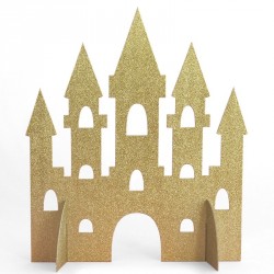 Gold Glitter Princess Castle Centerpiece