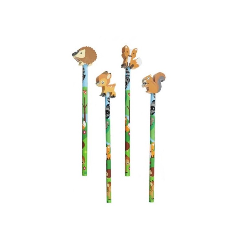 Sacchetto di gomme a tema animali nel bosco con 15 motivi adesivi rimovibili 2 fogli APLI Kids 18733 15 gommini per foglio