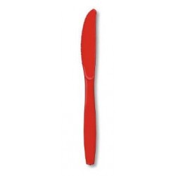 Red Plastic Knives 24pc