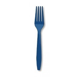 Navy Blue Plastic Forks 24pc