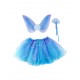 Blue Fairy Costume with skirt, wings and wand