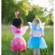 Pink or blue fairy costume with skirt, wings and wand