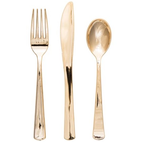 Metallic Gold coloured Assorted Cutlery 24pc