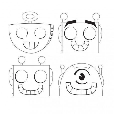 Robot Party Coloring Masks