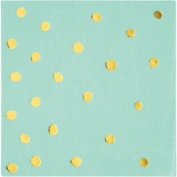 Mint Green Golden Dots Napkins