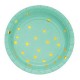 Mint Green with Golden Dots Dessert Plates