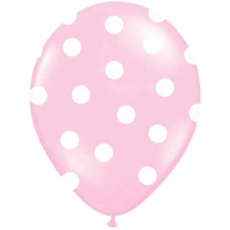 Palloncini rosa a pois bianco 5pz