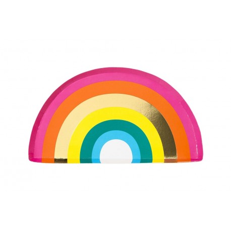 Rainbow Set di Stoviglie Piatti per Compleanno, Arcobaleno