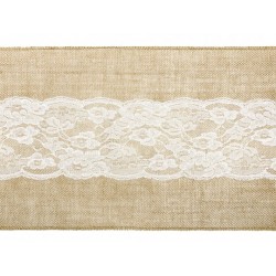 Burlap Table Runner with lace 2,75m