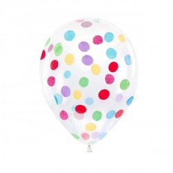 Multicolor Confetti Clear Balloons