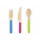 Mixed Colours Wooden Cutlery 18pc