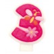 Candela Numerale Rosa 3