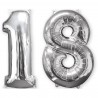 18 Silver Foil Balloons Set Mid Size