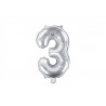 Number 3 Silver Foil Balloon