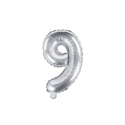 Number 9 Silver Foil Balloon