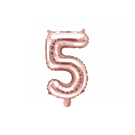 Palloncino foil numero 5 Oro Rosa