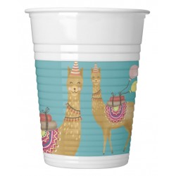 Llama party plastic cups