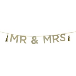 Festone Mr & Mrs Glitter per decorazione Matrimonio