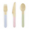 Pastel Colors Wooden Cutlery 18pc