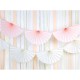 Party Decoration with Pink Rosettes Garlands