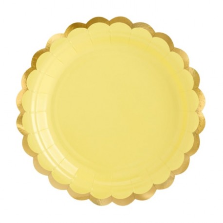 Yellow and Gold Dessert Plates