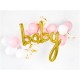 "Baby" gold foil Balloon with pink decoration