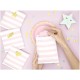 Pastel Pink Stripes Treat Bags with golden foil stickers