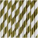 Gold Foil Striped Paper Straws