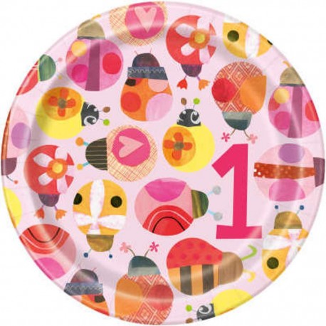 Ladybug 1st Birthday Dessert Plates