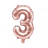Number 3 Rose Gold Foil Balloon