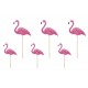 Flamingos Toppers Set 6 pc for tropical themed parties