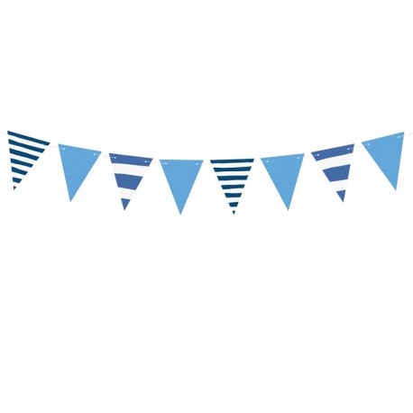 Striped Blue Flags Banner