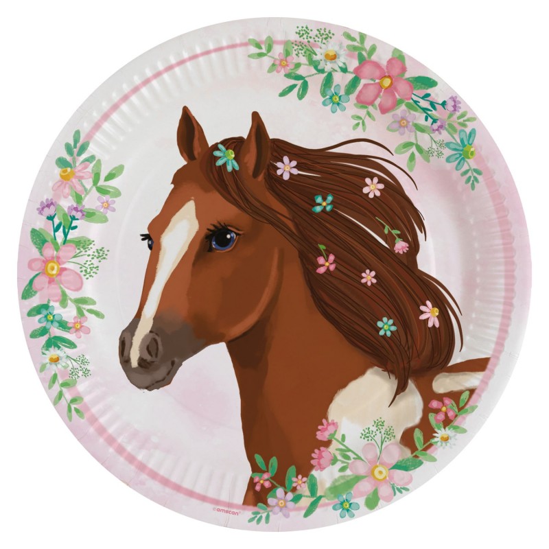 Charming Horses bicchieri per 8 bambini tovaglia piatti Unbekannt Set di 37 pezzi per feste con cavalli 