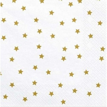 White and Golden Stars Napkins