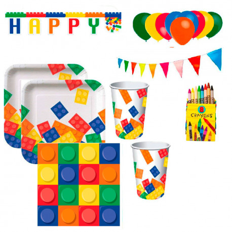 Kit Festa compleanno tema Lego Block Party