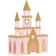 Pink and Gold Glitter Princess Castle Centerpiece for birthday parties