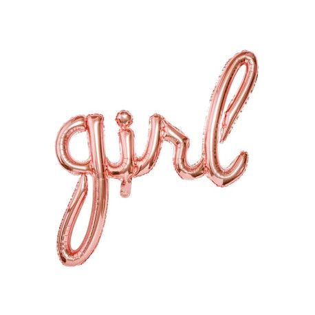 "Girl" rose gold foil Balloon for Baby Shower party
