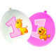 First Birthday Pink Balloons Little Animals