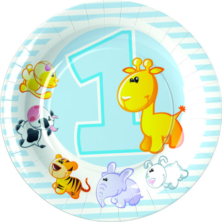 Little Animals Blue Dessert Plates