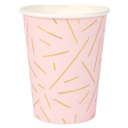 Light Pink Golden Rays Cups