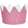 8 Glitter Crowns Pink